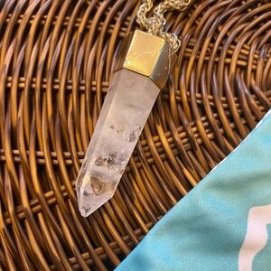 Kendra Scott Jayce Long Rock Crystal Clear Pendant Necklace